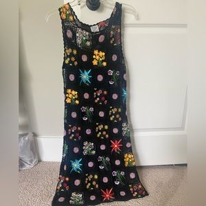 Cheap and Chic by Moschino Black Floral Crochet Dress